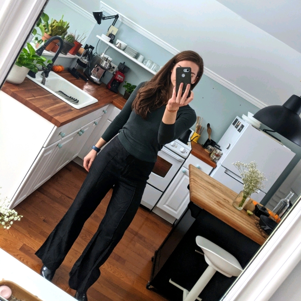 Comfortable 100% Linen Black Max Studio Pants